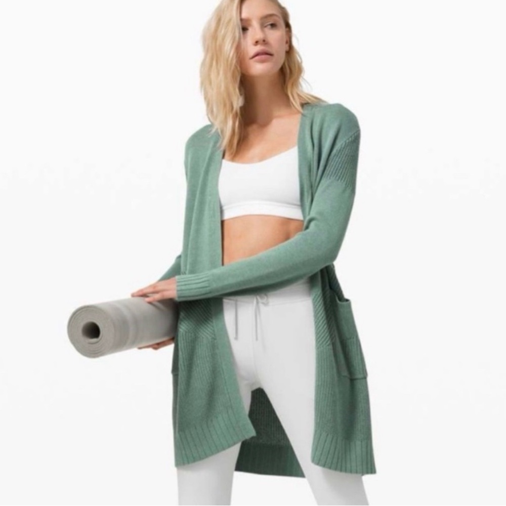 Lululemon Sincerely Yours Cardigan, Cashlu, Teal, Small